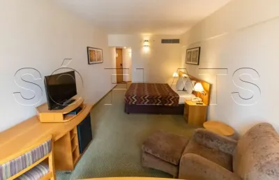 Sol alphaville com 36m² , 1 dormitório e 1 vaga para locação com entrada imediata