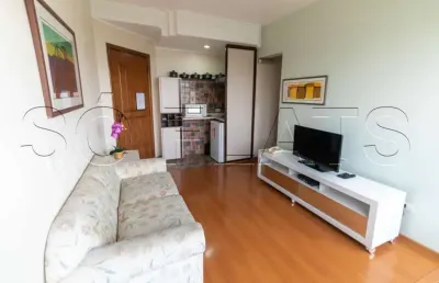 Flat morumbi disponível para locação com 34m², 1 dormitório e 1 vaga de garagem.