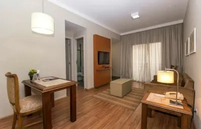 Flat opera para locação contendo 42m², 1 dormitório e 1 vaga de garagem.