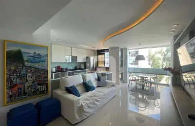 Apartamento vista mar mobiliado 105m² 2 suítes - barra da tijuca posto 5