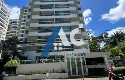 Apartamento alto padrão no residencial lion, 2/4 + gabinete, 82m², varanda gourmet, 2 garagens em alphaville 1