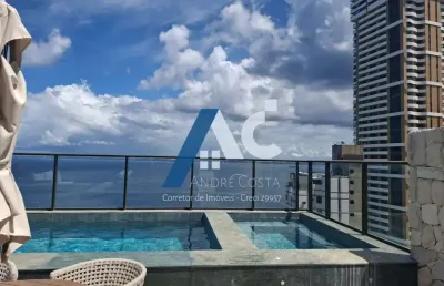 Aluguel apartamento  na mansão carybé alto padrão 2 suítes - mobiliado, ladeira da barra, vista mar, 1 por andar, 155 m²!