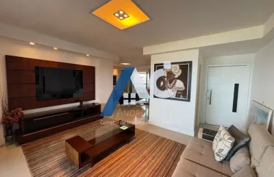 Apartamento alto padrão mobiliado com 4 suítes, vista mar, na colina a em patamares