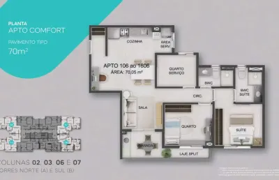 Apartamento para venda em natal, candelária, 3 dormitórios, 1 suíte, 2 banheiros, 1 vaga