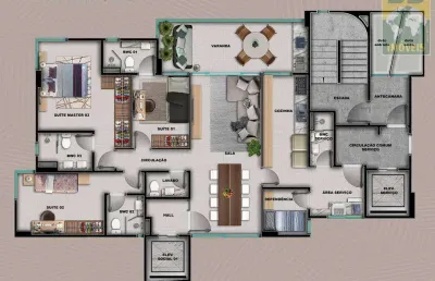Apartamento para venda em natal, tirol, 3 dormitórios, 3 suítes, 4 banheiros, 2 vagas