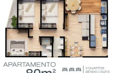 Apartamento para venda em parnamirim, pirangi do norte (distrito litoral), 3 dormitórios, 1 suíte, 2 banheiros