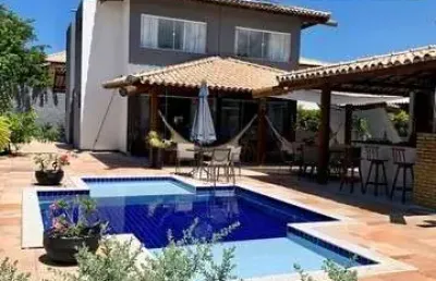 Casa duplex residencial para venda no condomínio paraíso dos lagos, guarajuba, camaçari, 4 suítes, mobiliada, 1 sala, 5 banheiros, 2 vagas, 200m² área