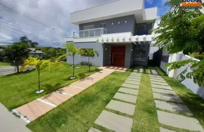Casa duplex residencial para venda no condomínio alphaville litoral norte 2, alphaville (abrantes), camaçari, 4 suítes, 2 salas, 5 banheiros, 4 vagas,