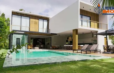 Casa residencial para venda em condomínio fechado em itacimirim (monte gordo), camaçari, 5 quartos, 2 salas, 5 banheiros, 4 vagas 558,14 m² área const