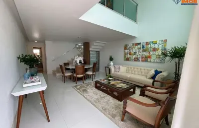 Casa duplex, alto padrão, 3 suítes, closet, varanda, área gourmet, para venda, no condomínio bangalay, no sim, em feira de santana.