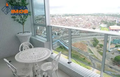 Apartamento no caminho das árvores, 2 suítes, armários planejados, jacuzzi, para venda, no mundo plaza, em salvador, área105 m²