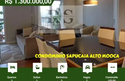 Apartamento 3 dormitórios para venda em são paulo, alto da mooca, 3 dormitórios, 3 suítes, 5 banheiros, 2 vagas