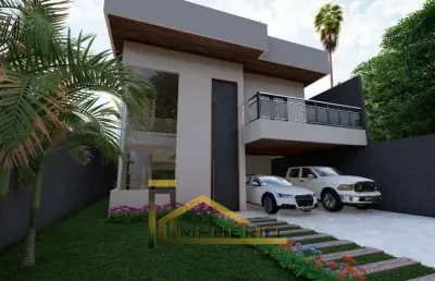 Espetacular casa à venda em araucária-pr, bairro iguaçu: 3 quartos, 3 suítes, 2 salas, 2 banheiros, 4 vagas de garagem, 350m².