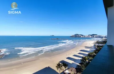 Apartamento na praia, frente ao mar, 4 dormitórios, 2 suítes, 1 vaga, pitangueiras, guarujá.