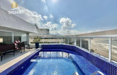 Cobertura à venda, 450 m² por r$ 4.640.000,00 - jardim astúrias - guarujá/sp