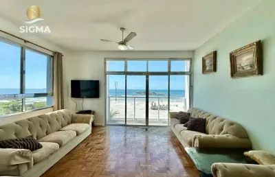 Frente mar - apartamento com 3 quartos sendo 1 suíte à venda, lazer, praia das pitangueiras, guarujá/sp