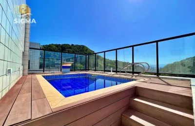 Perto do mar - cobertura à venda, 300 m² por r$ 2.200.000 - pitangueiras - guarujá.