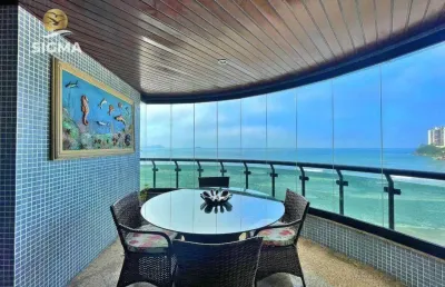 Apartamento frente para o mar  com 4 dormitórios sendo 3  suítes  à venda, 212 m² por r$ 2.200.000 - praia das astúrias - guarujá/sp