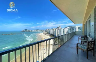 Apartamento alto padrão de frente para o mar nas pitangueiras com 6 suítes e 4 vagas - guarujá.