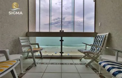 Apartamento na praia, frente ao mar, 3 dormitórios, 3 suítes, 1 vaga, pitangueiras, guarujá.
