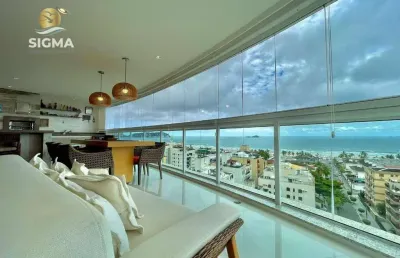 Apartamento na praia vista para o mar 3 suítes varanda gourmet 2 vagas enseada guarujá.