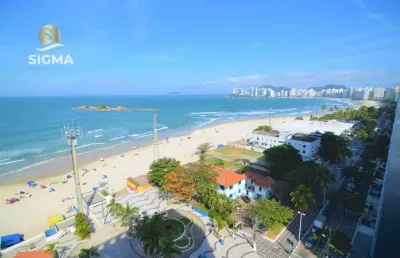 Apartamento na praia, frente mar, 4 dormitórios, lazer, 2 vagas, pitangueiras, guarujá.