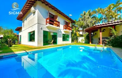 Alto padrão - casa à venda com 3 suítes - piscina e churrasqueira - 2 vagas - pernambuco ii - guarujá/sp
