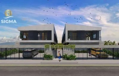 Sobrado em construção à venda com 3 dormitórios - condomínio com piscina - 1 vaga - tombo - guarujá/sp