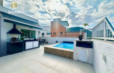 Cobertura à venda com 3 dormitórios - piscina e churrasqueira - 1 vaga - enseada - guarujá/sp