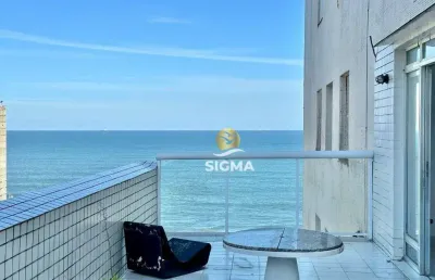 Frente mar - apartamento com 3 quartos sendo 1 suíte à venda na praia das pitangueiras - guarujá/sp.