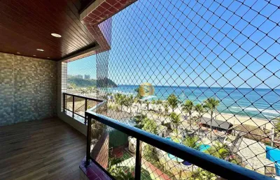 Frente mar - apartamento com 3 suítes à venda na praia do tombo - guarujá/sp.