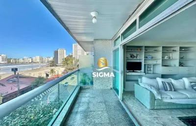 Frente mar - apartamento com 3 quartos sendo 1 suíte à venda, 179 m² por r$ 1.100.000 - pitangueiras - guarujá/sp.