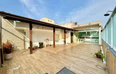 Cobertura com 3 dormitórios à venda, 180 m² por r$ 850.000,00 - pitangueiras - guarujá/sp