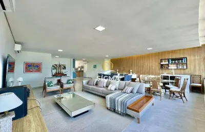 Frente mar - apartamento com 5 suítes à venda, 375 m² por r$ 2.230.000 - pitangueiras - guarujá/sp.