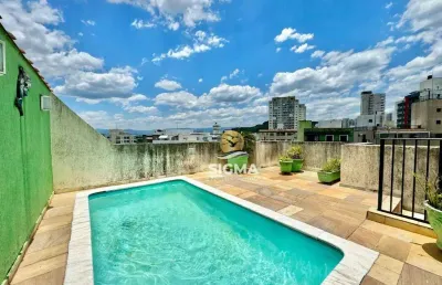 Cobertura com 3 dormitórios sendo 1 suíte com amplo terraço à venda, 170 m² por r$ 820.000 - tombo - guarujá/sp