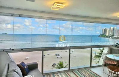 Frente mar - apartamento com 3 suítes à venda, 156 m² por r$ 1.910.000 - jardim astúrias - guarujá/sp.