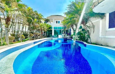 Casa  frente para o mar com 5 suítes à venda, 480 m² por r$ 4.500.000 - praia do tombo - guarujá/sp