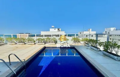 Cobertura com 3 dormitórios sendo 2 suítes à venda, 230 m² por r$ 1.800.000 - pitangueiras - guarujá/sp.