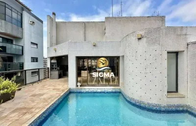 Cobertura com 3 quartos sendo 1 suíte à venda, 267 m² por r$ 1.650.000 - pitangueiras - guarujá/sp.