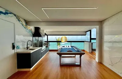 Frente mar - apartamento com 3 suítes à venda, 184 m² por r$ 2.300.000 - pitangueiras - guarujá/sp.