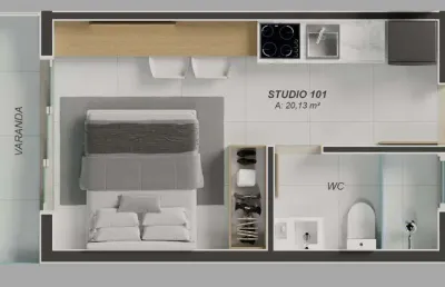 Apartamento à venda na rua rosa de lourdes guimarães, aeroclube, joão pessoa, 18 m2 por r$ 246.100