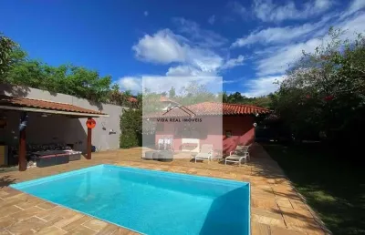 Chácara vale do rio cotia  - térrea, 3 suites, lote plano, piscina e gourmet