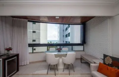 Mobiliado completo à 80m do mar. localização privilegiada, 2• jardim de boa viagem.