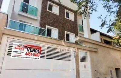 Cobertura com 2 dormitórios à venda, 46 m² + 46 m² por r$460.000 - vila pires - santo andré/sp