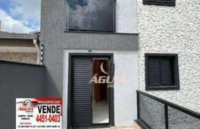Apartamento garden com 2 dormitórios à venda, 45 m²+ quintal 26,56m²,  por r$ 390.000 - vila scarpelli - santo andré/sp