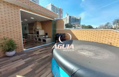 Cobertura com área gourmet completa, à venda, 65 m² + 65 m² por r$ 820.000 - vila assunção - santo andré/sp
