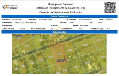 Chácara, lago azul, cascavel - r$ 950 mil, cod: 202