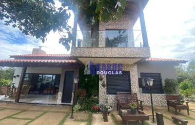 Vende-se linda casa com 03 quartos sendo 01 suíte no condomínio fechado quintas do brumado, 13km do centro da cidade de chapada dos guimarães.