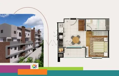Apartamento com 1 quarto à venda na rua bernardo sobieck, 481, campo comprido, curitiba por r$ 254.379