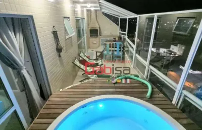Cobertura semimobiliada  com 3 dormitórios à venda, 192 m² por r$ 950.000 - braga - cabo frio/rj